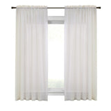 Habitat Cote d'Azure Sheer Rod Pocket Windows or Outdoor Living Space Traditional Style Insulated Curtain Panel 56" x 95" Ivory