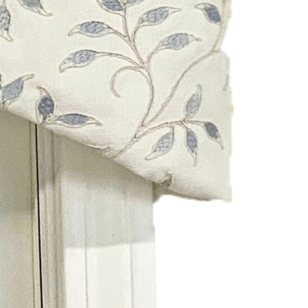 Page Turner Cornice Valance Topaz 3in Rod pocket 50in x 17in Blue by RLF Home
