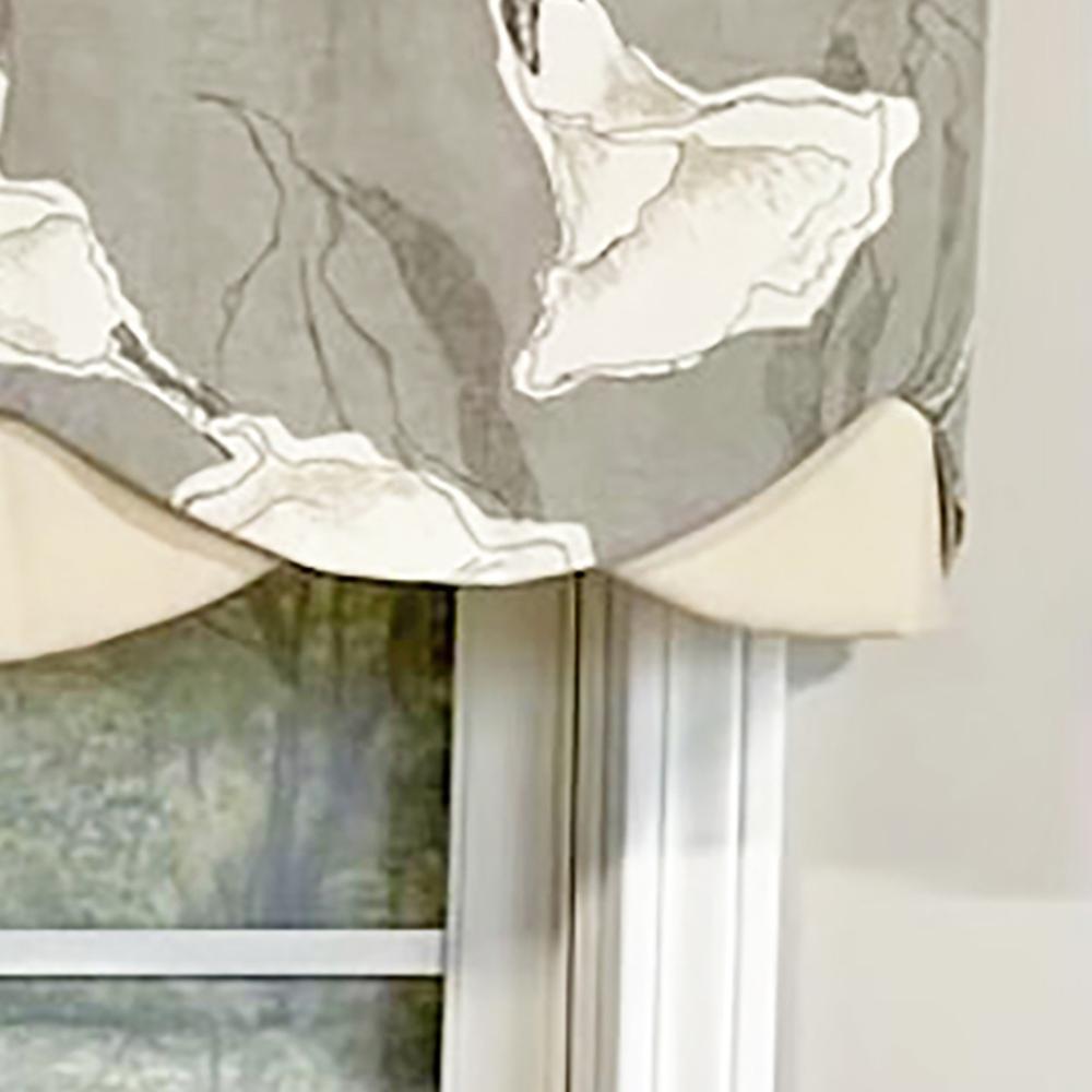 Calla Petticoat Valance 3in Rod Pocket Contrast Bottom Fabric 50in x 15in by RLF Home