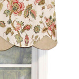 Gianna Petticoat 3in Rod Pocket Contrast Bottom Fabric Valance 50in x 15in by RLF Home