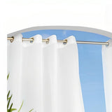 Commonwealth Outdoor Decor Escape Voile Hook and Loop Tab Curtain Panel - White