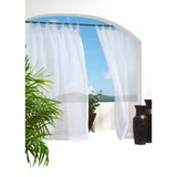 Commonwealth Outdoor Decor Escape Voile Hook and Loop Tab Curtain Panel - White