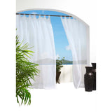 Commonwealth Outdoor Decor Escape Voile Hook and Loop Tab Curtain Panel - White