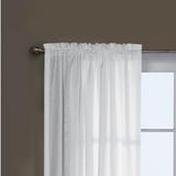 Commonwealth Thermavoile Rhapsody Lined Tailored Pole Top Curtain Panel - White
