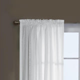 Commonwealth Thermavoile Rhapsody Lined Tailored Pole Top Curtain Panel - White
