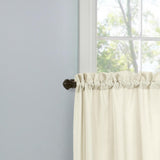 Thermavoile Rhapsody Lined Light Filtering Thermal Barrier Curtains Rod Pocket Curtain Tiers Pair Each 54" x 24" Ivory