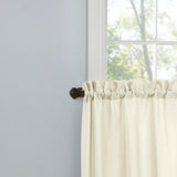Thermavoile Rhapsody Lined Light Filtering Thermal Barrier Curtains Rod Pocket Curtain Tiers Pair Each 54" x 24" Ivory