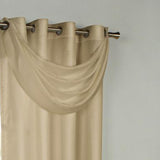Thermavoile Rhapsody Lined Grommet Ascot Valance - 36x19", Mushroom