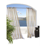 Commonwealth Outdoor Decor Escape Stripe Voile Grommet Top Window Panel - Khaki