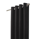 Thermaplus Navar Blackout Suede Textured Window Treatment Grommet Curtain Panel for Bedroom Livingroom Black