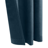 Thermaplus Navar Faux Suede Textured Blackout Window Treatment Grommet Curtain Panel for Bedroom Livingroom Navy
