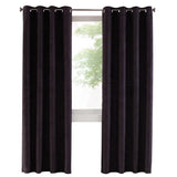 Thermaplus Navar Blackout Suede Textured Window Treatment Grommet Curtain Panel for Bedroom Livingroom Black
