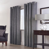 Thermalogic Navar Blackout Cozy Atmosphere Reduce Light Super Soft Faux Suede Fexture Grommet Curtain Panel Dark Grey