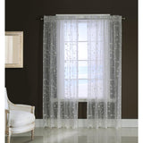 Commonwealth Habitat Grandeur Deep Scalloped Embroidery Pole Top Window Panel - White
