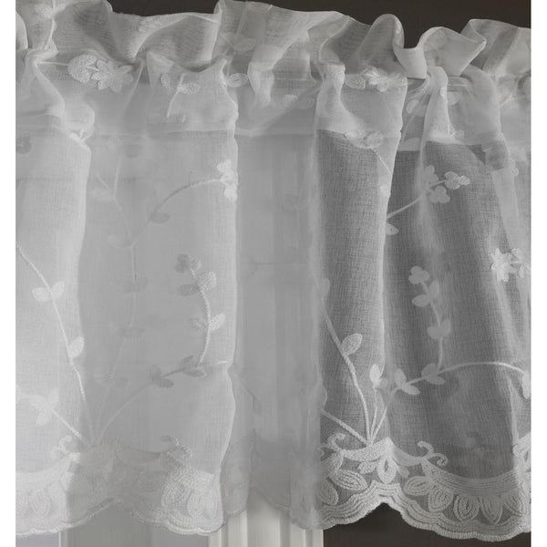 Commonwealth Habitat Grandeur Deep Scalloped Embroidery Pole Top Window Panel -