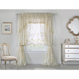 Commonwealth Habitat Grandeur Deep Scalloped Embroidery Pole Top Window Valance - 52x17"