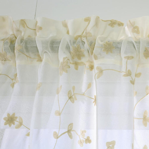 Commonwealth Habitat Grandeur Deep Scalloped Embroidery Pole Top Window Valance
