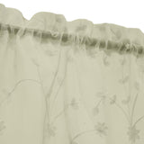Habitat Grandeur Sheer Floral Motif and Scalloped Bottom Hem Pole Top Curtain Tiers Cream