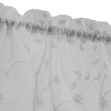 Habitat Grandeur Sheer Floral Motif and Scalloped Bottom Hem Pole Top Curtain Tiers White