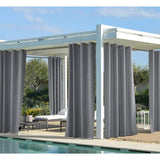 Commonwealth Outdoor Décor Coastal Grommet Top Solid Curtain Panel 50'' x 108'' Grey