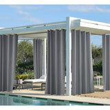 Commonwealth Outdoor Décor Coastal Grommet Top Solid Curtain Panel Grey
