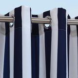 Commonwealth Outdoor Decor Coastal Stripe Grommet Top Curtain Panel - 50x84''