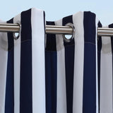 Commonwealth Outdoor Decor Coastal Stripe Grommet Top Curtain Panel - 50x96''