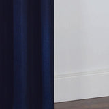 Thermalogic Cambridge Room Darkening Textured Fabric Created Dramatically Reduce Light Grommet Curtain Panel Navy