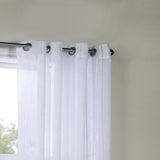 Habitat Broadway Smooth Textured Boho Chic Inspired Sheer Panel Grommet Curtain Panel White