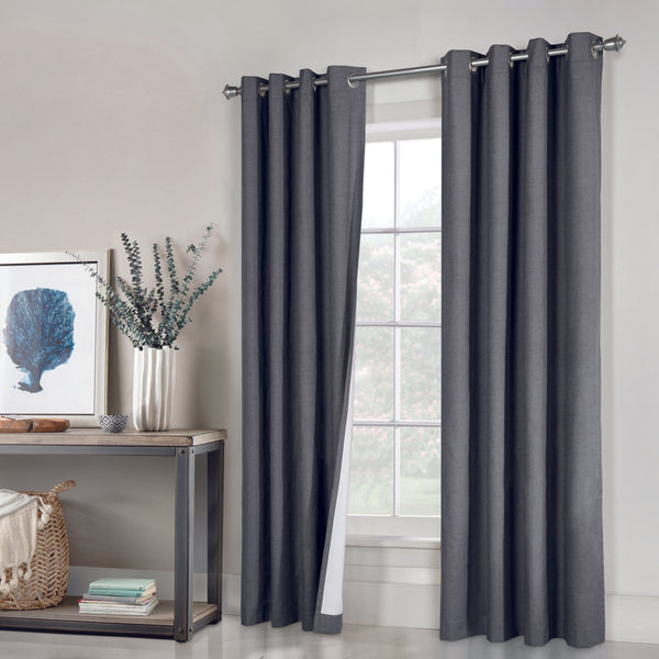 Thermaplus Ventura Blackout UV Protection Grommet Curtain Panel Pair for Windows