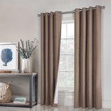 Thermaplus Ventura Blackout UV Protection Grommet Curtain Panel Pair for Windows Each 52" x 95" Pebble