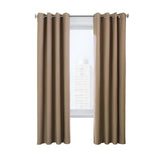 Thermaplus Ventura Blackout UV Protection Grommet Curtain Panel Pair for Windows Each 52" x 95" Pebble