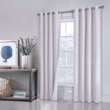 Thermaplus Ventura Blackout Grommet Curtain Panel Pair Frame Your Windows with Subtle Slub Textured Motif Each 78" x 84" White