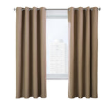 Thermaplus Ventura Blackout Grommet Curtain Panel Pair Frame Your Windows with Subtle Slub Textured Motif Each 78" x 84" Pebble