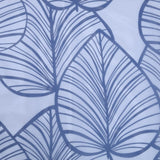 Commonwealth Havana Leaf Outdoor / Indoor Curtain Grommet Top Panel With 8 Silver Grommets - 54x108" - Blue