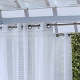 Commonwealth NO SE'EM Curtain Grommet Top Panel 8 Matt Silver Grommets - White