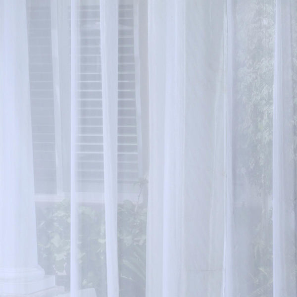 Commonwealth NO SE'EM Curtain Grommet Top Panel 8 Matt Silver Grommets - White