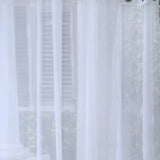 Commonwealth NO SE'EM Curtain Grommet Top Panel 8 Matt Silver Grommets - White