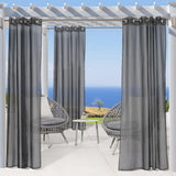 Commonwealth NO SE'EM Curtain Grommet Top Panel 8 Matt Silver Grommets - Black