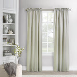 Commonwealth ThermaLogic Ticking Stripe 2-Piece Panel With 2" Header 3" Rod Pocket Sage
