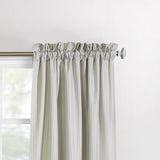 Commonwealth ThermaLogic Ticking Stripe 2-Piece Panel With 2" Header 3" Rod Pocket Sage