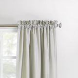 Commonwealth ThermaLogic Ticking Stripe 2-Piece Panel With 2" Header 3" Rod Pocket Sage