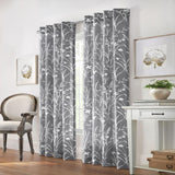 Commonwealth Bradford Floral Printed Top Panel With 8 Matt Silver Grommets - Grey