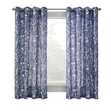 Commonwealth Bradford Floral Printed Top Panel With 8 Matt Silver Grommets - Blue