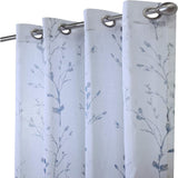 Commonwealth Primavera Style Panel Printed Floral Curtain, White