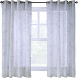 Commonwealth Giardino-71679-109-84-001 Printed Floral Curtain, White