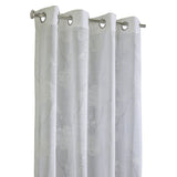 Habitat 100% Polyester Giardino Light Filtering Faux Linen Leaf Grommet Curtain Panel 52" x 63" White