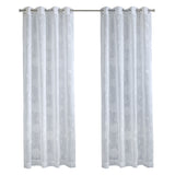Habitat 100% Polyester Giardino Light Filtering Faux Linen Leaf Grommet Curtain Panel 52" x 63" White