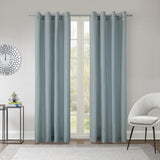 Habitat Harmony Light Filtering Crinkled Texture on Supple Drapeable Flowing Fabric Grommet Curtain Panel 52" x 84" Blue