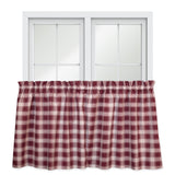 Ellis Curtain Country Check Tailored With 1.5" Rod Pocket Window Tiers Brick